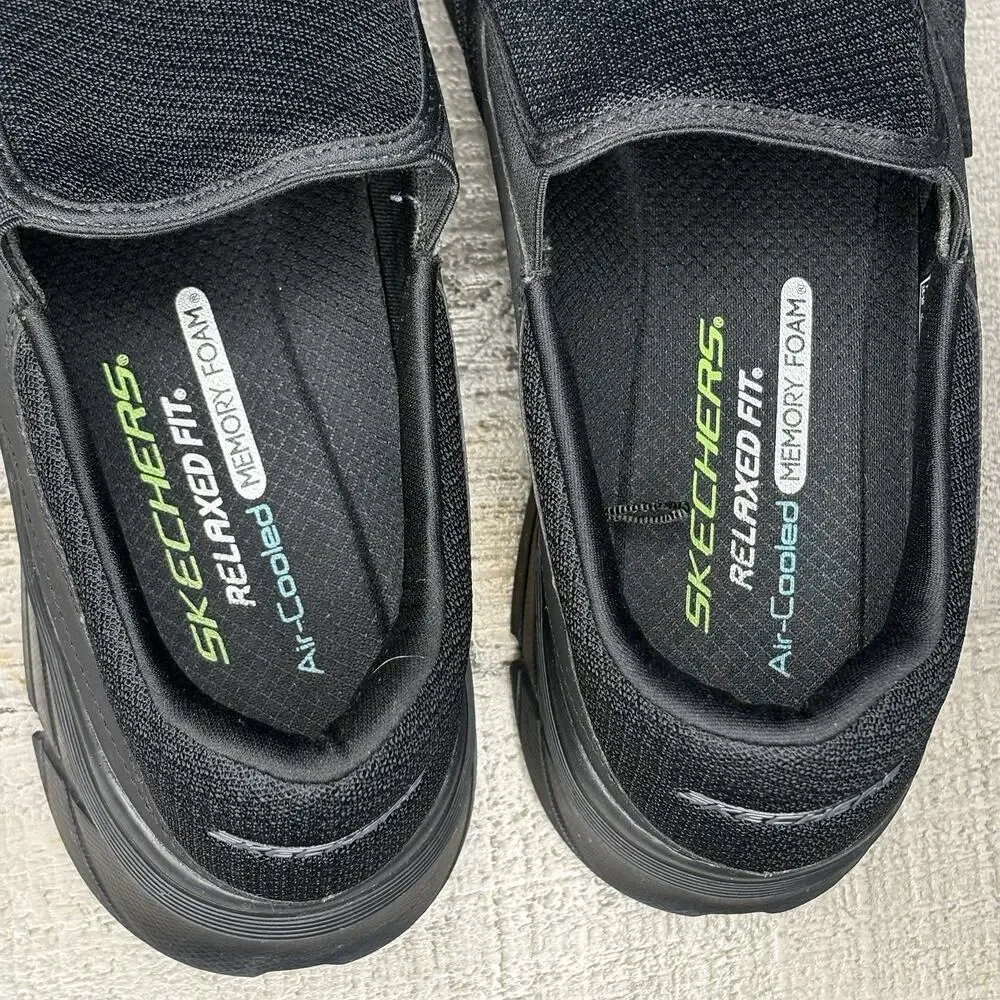 Skechers Men's Size 13 Equalizer 4.0 Persisting Walking Shoes Black Slip On